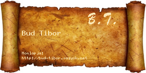 Bud Tibor névjegykártya